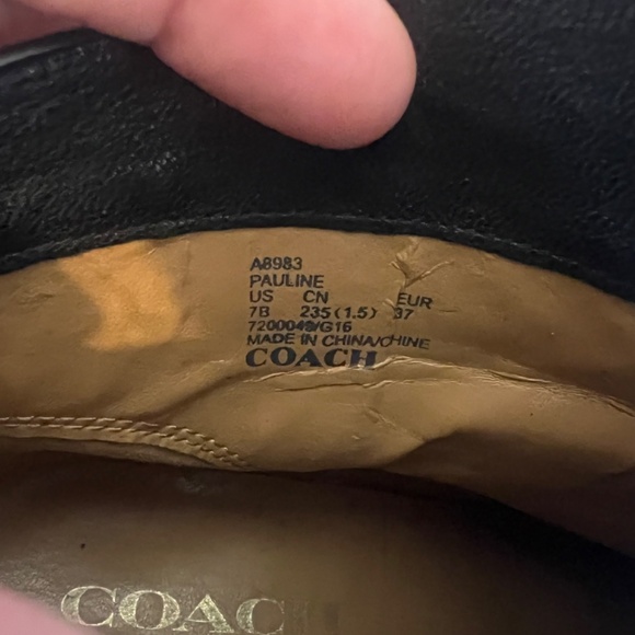 Coach Women’s Black Leather Pauline Heeled Ankle Boots - Picture 14 of 15